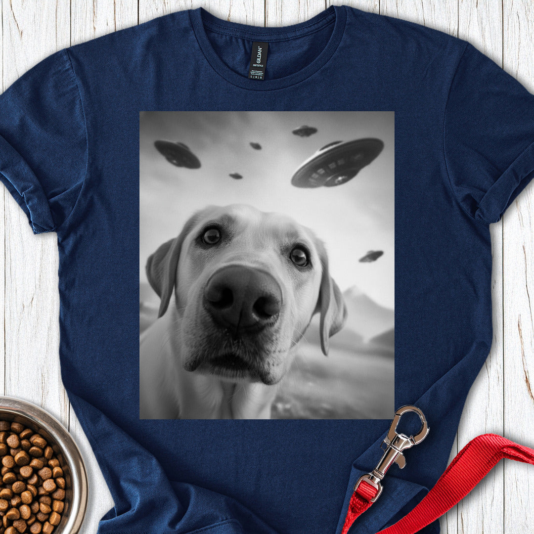 Yellow Lab UFO Selfie Navy