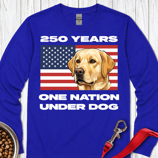 Yellow Labrador 250 Years USA Long Sleeve — Royal