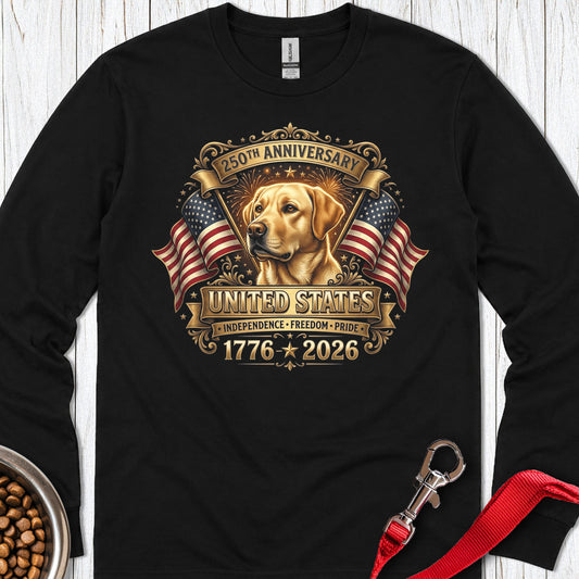 Yellow Labrador 250 Years USA Longsleeve Black