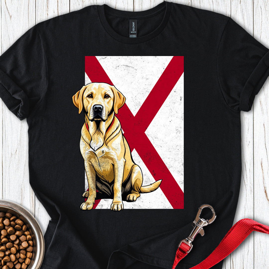 Yellow Labrador Alabama Flag Black