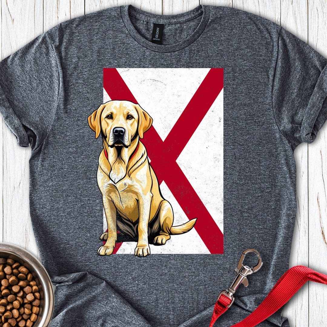 Yellow Labrador Alabama Flag Dark Heather