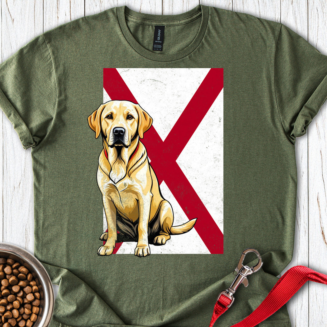 Yellow Labrador Alabama Flag Military Green