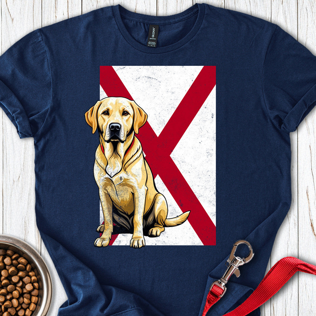 Yellow Labrador Alabama Flag Navy