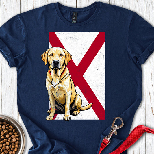 Yellow Labrador Alabama Flag Navy