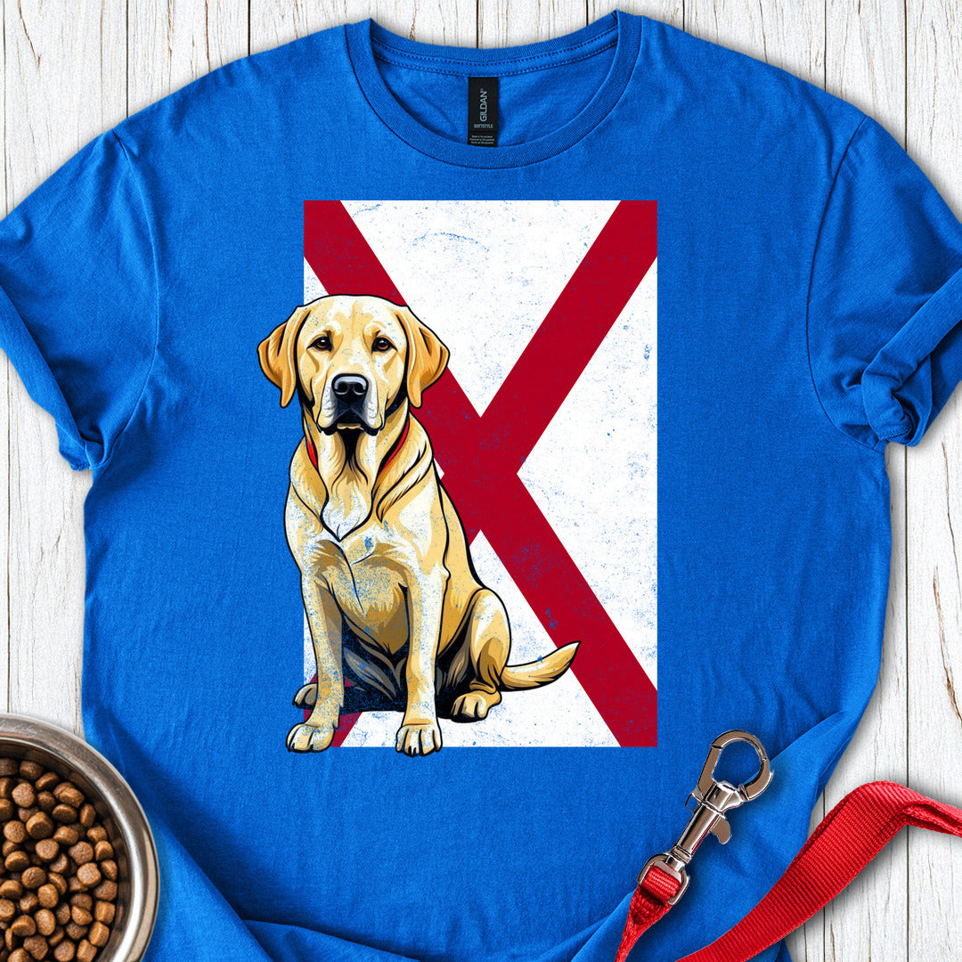 Yellow Labrador Alabama Flag Royal