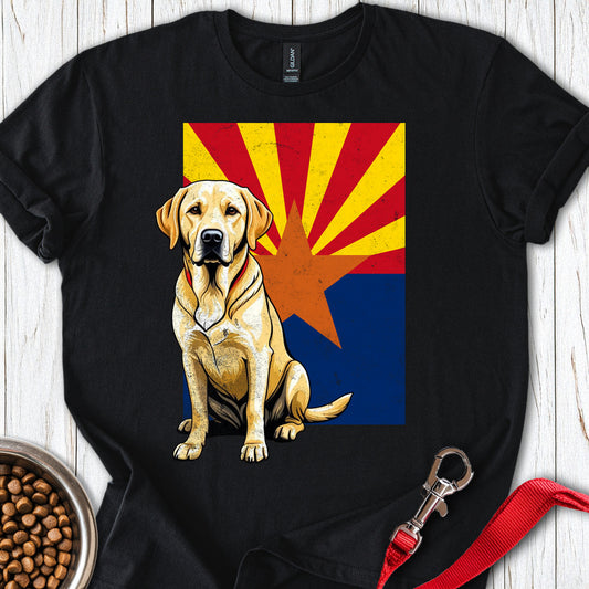Yellow Labrador Arizona Flag Black