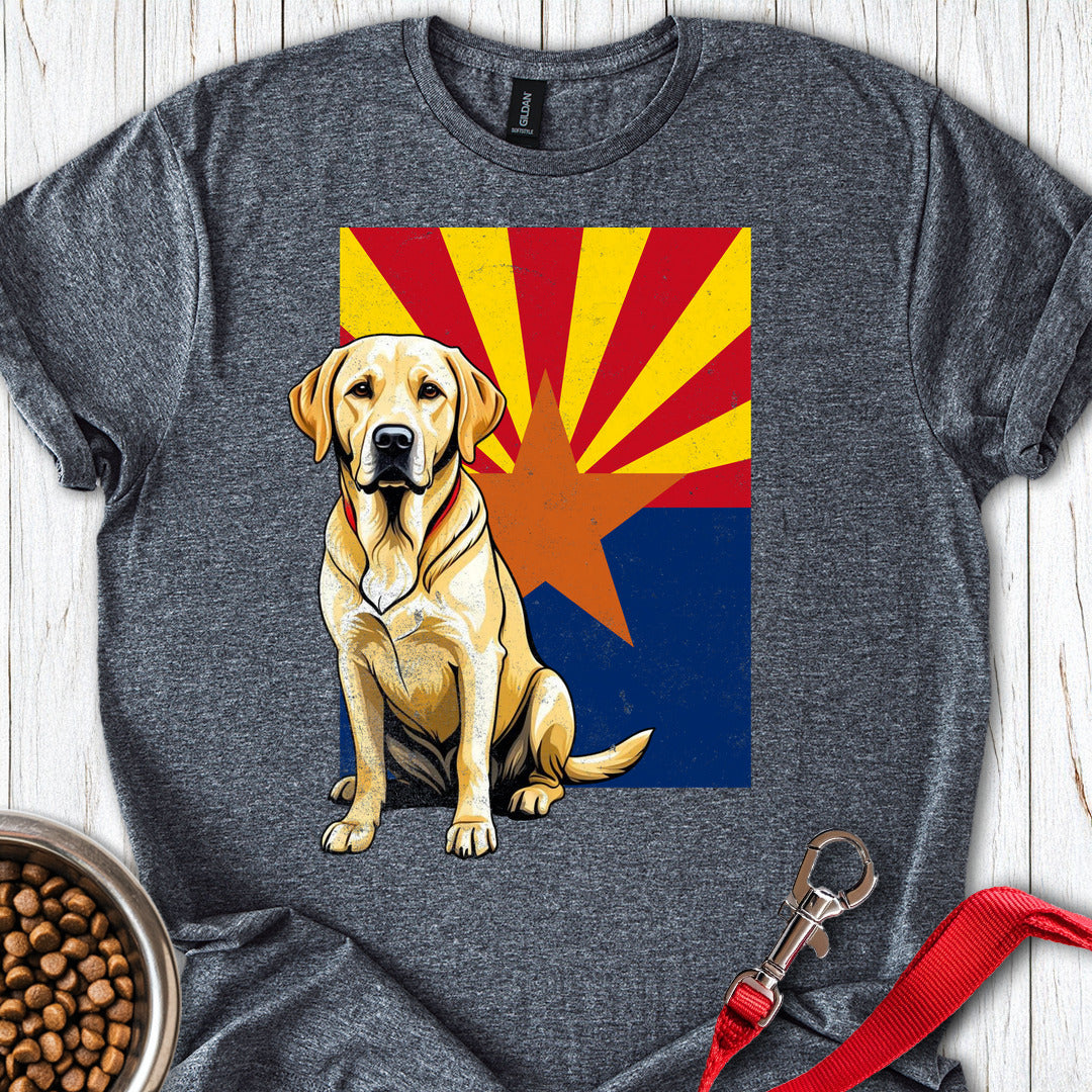 Yellow Labrador Arizona Flag Dark Heather