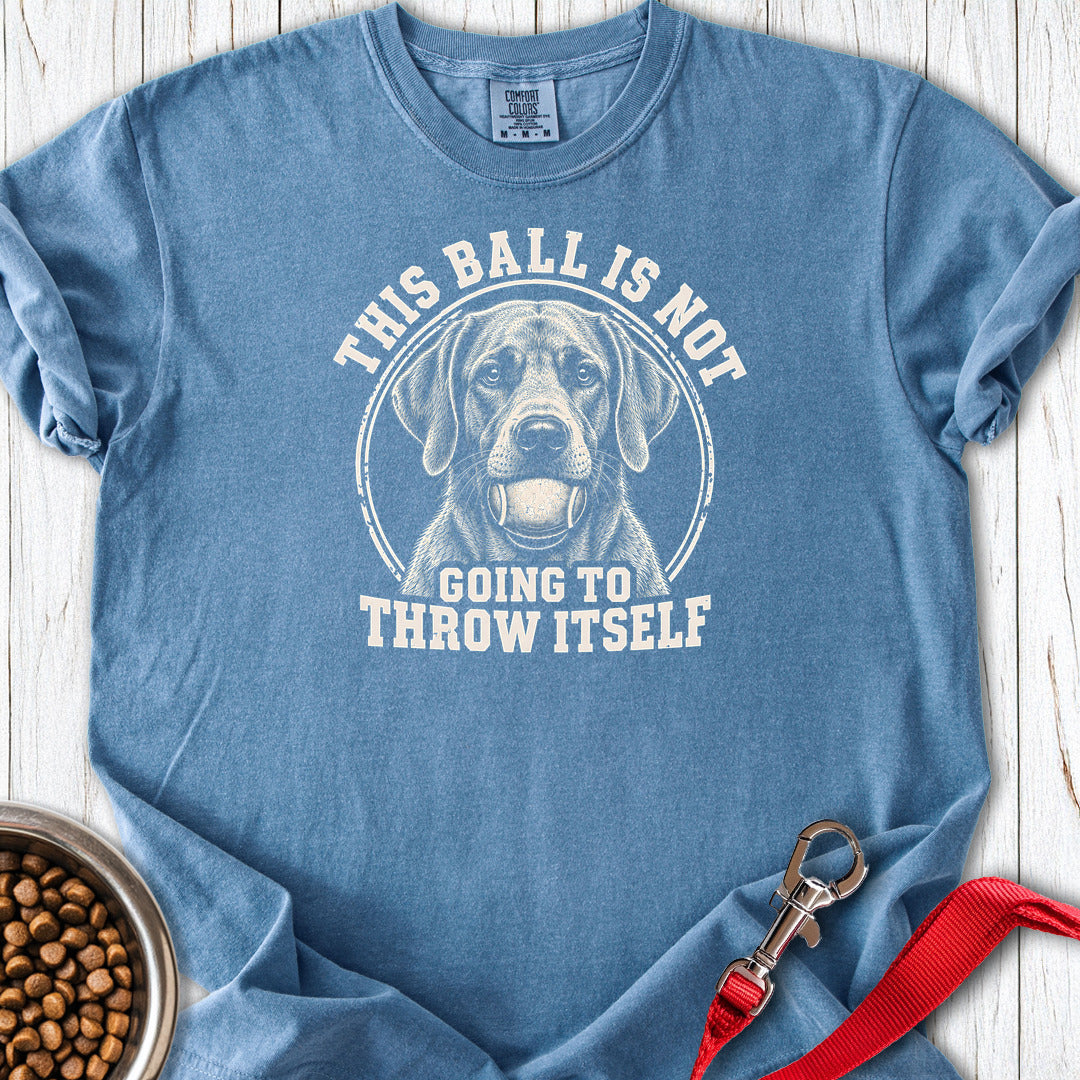 Yellow Labrador Ball Premium Tee — Blue Jean