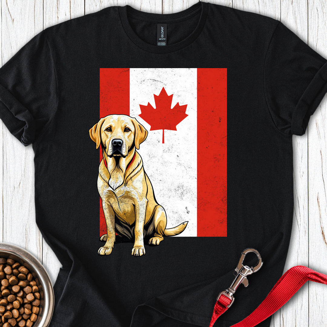Yellow Labrador Canada Flag Black