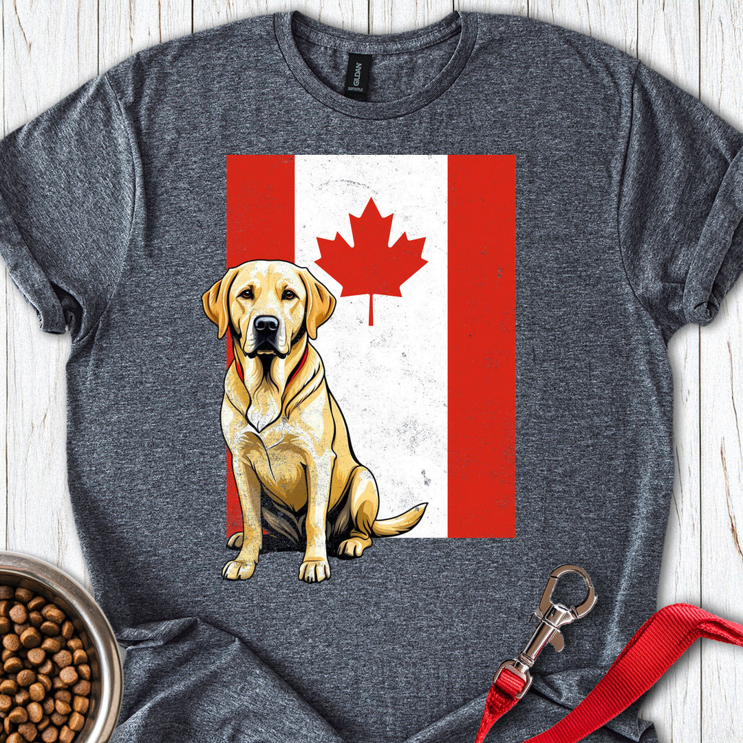 Yellow Labrador Canada Flag Dark Heather