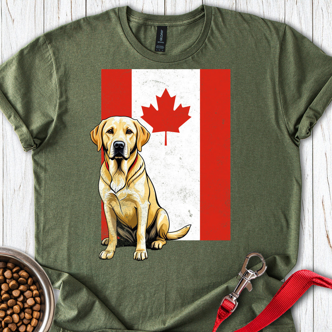 Yellow Labrador Canada Flag Military Green