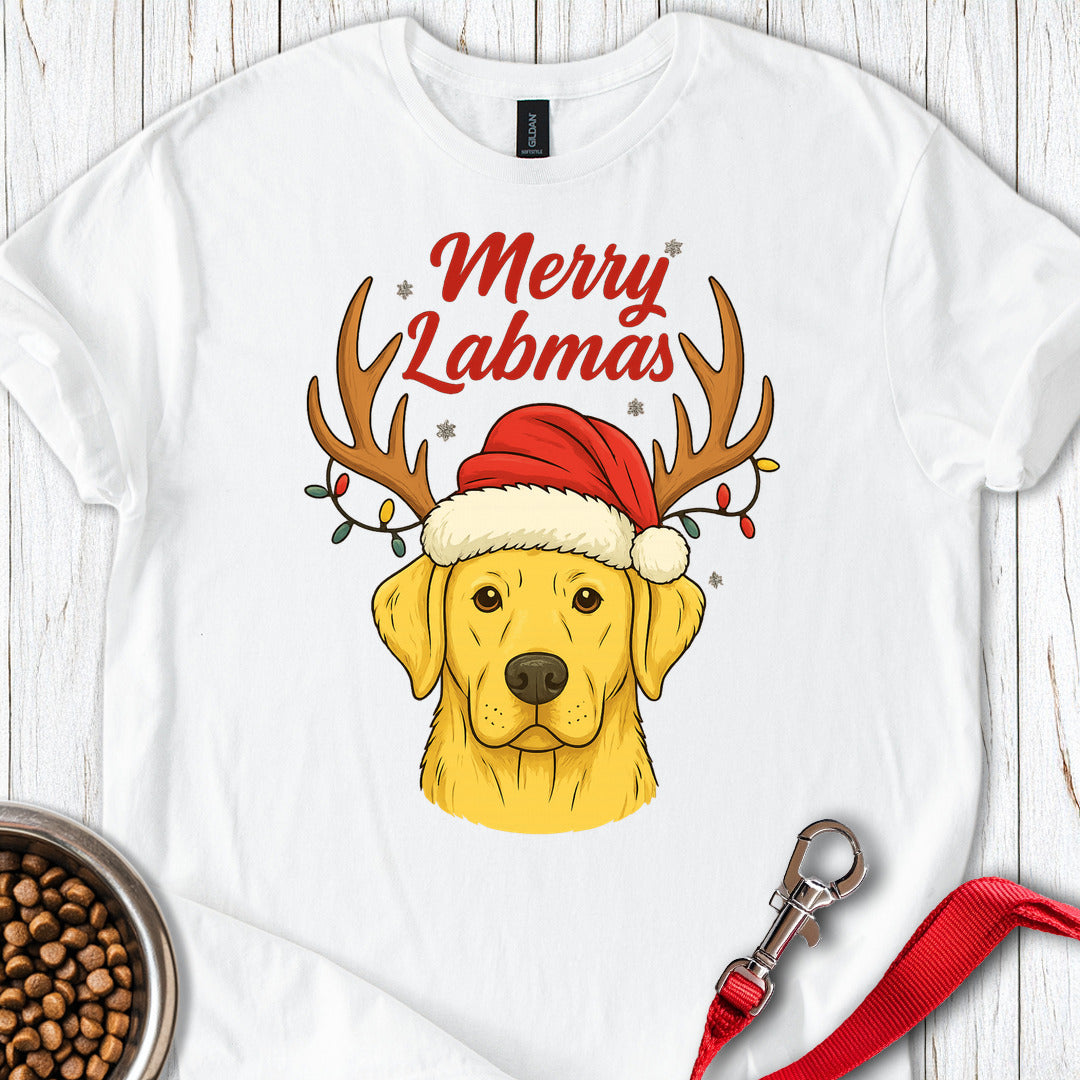 Yellow Labrador Christmas White