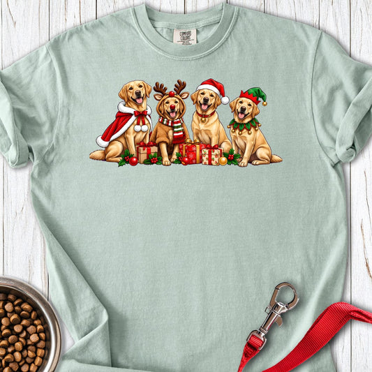 Yellow Labrador Christmas Group Premium Tee — Bay