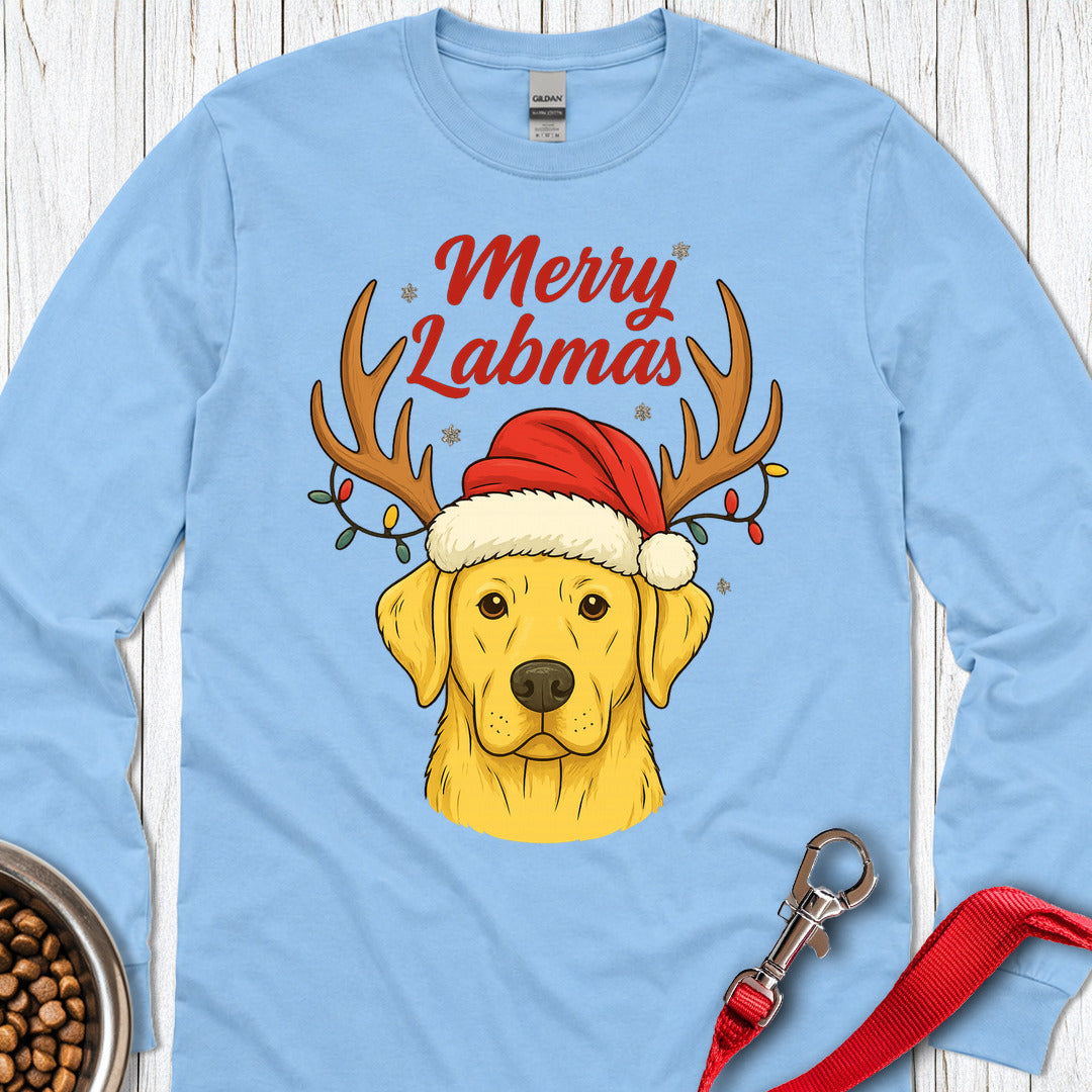 Yellow Labrador Christmas Long Sleeve — Carolina Blue