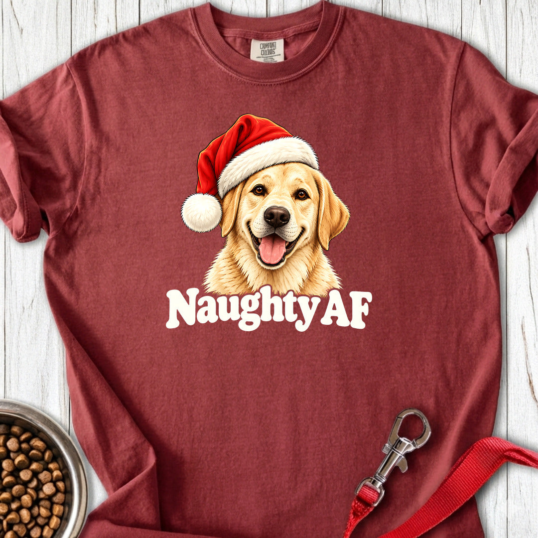Yellow Labrador Christmas Naughty Premium Tee Brick