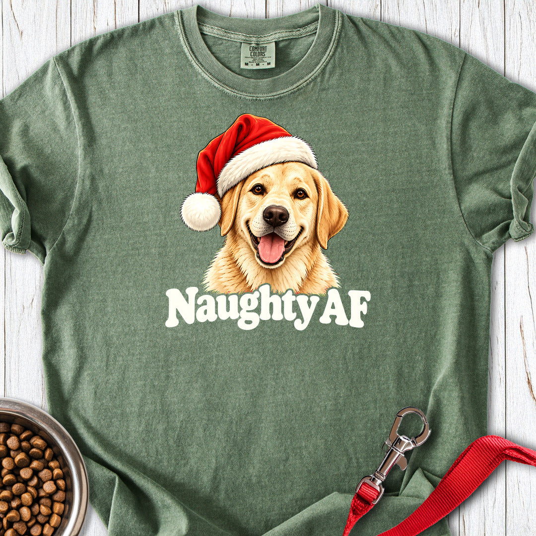 Yellow Labrador Christmas Naughty Premium Tee Moss