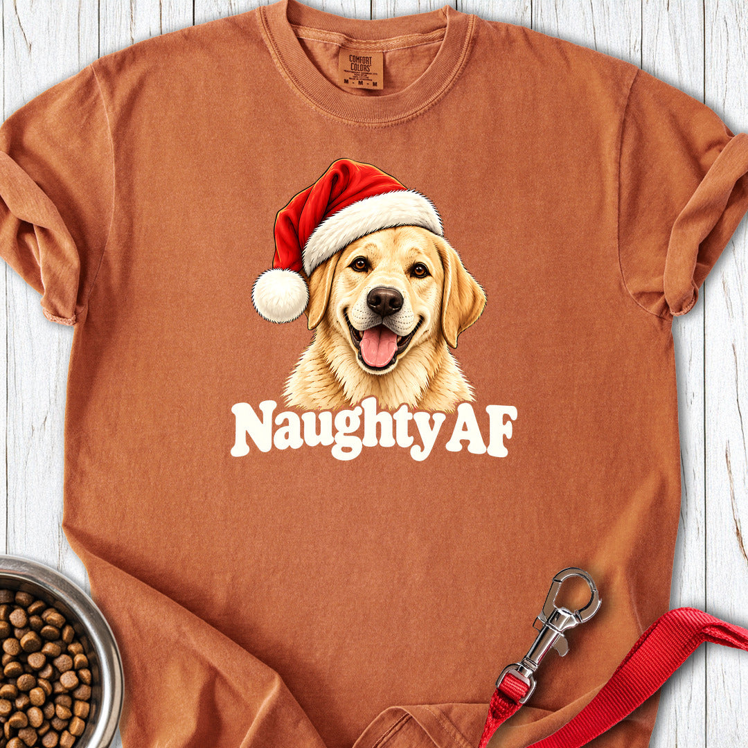 Yellow Labrador Christmas Naughty Premium Tee Yam