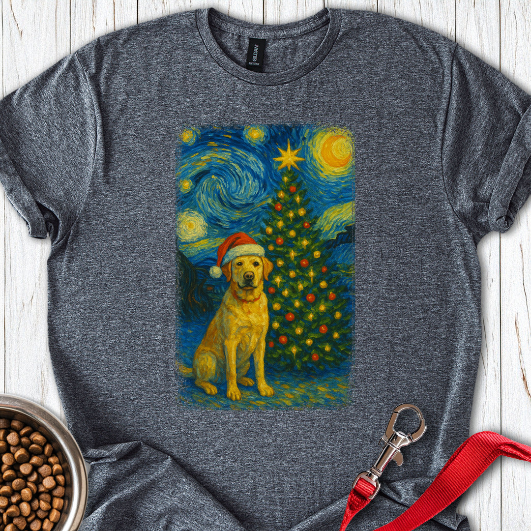 Yellow Labrador Christmas Van Gogh Dark Heather