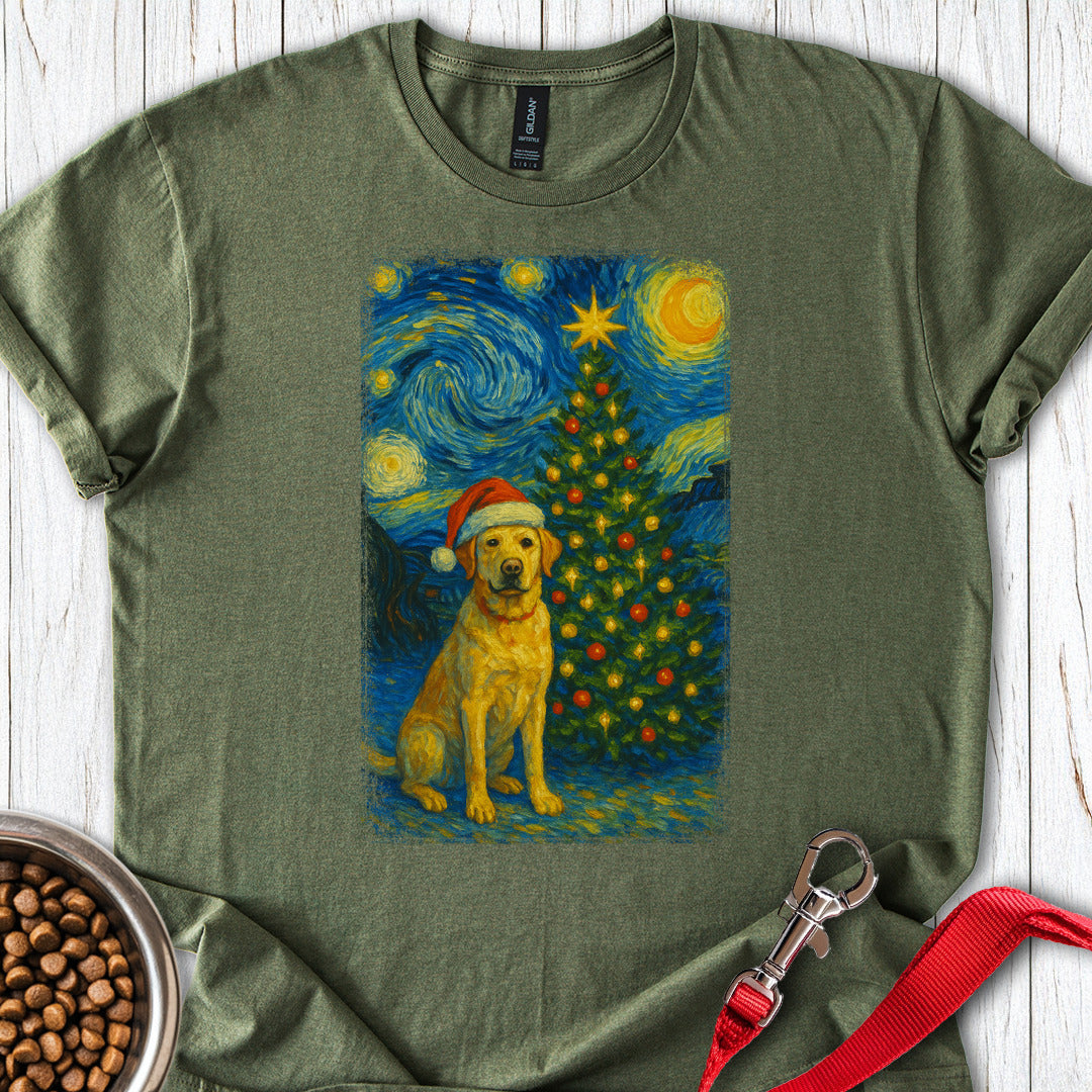 Yellow Labrador Christmas Van Gogh Military Green