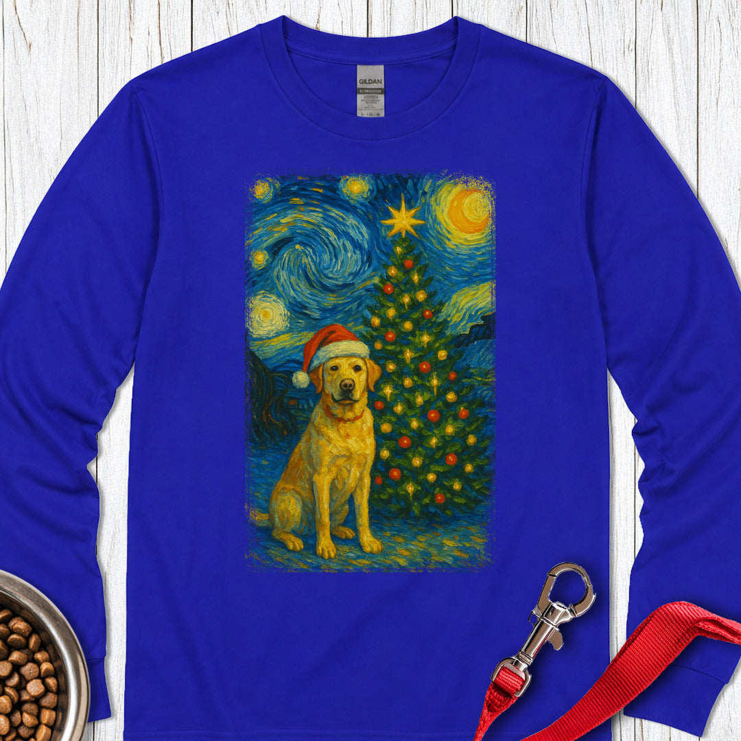 Yellow Labrador Christmas Van Gogh Long Sleeve — Royal