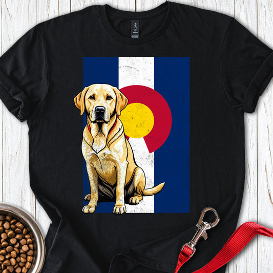 Yellow Labrador Colorado Flag Black
