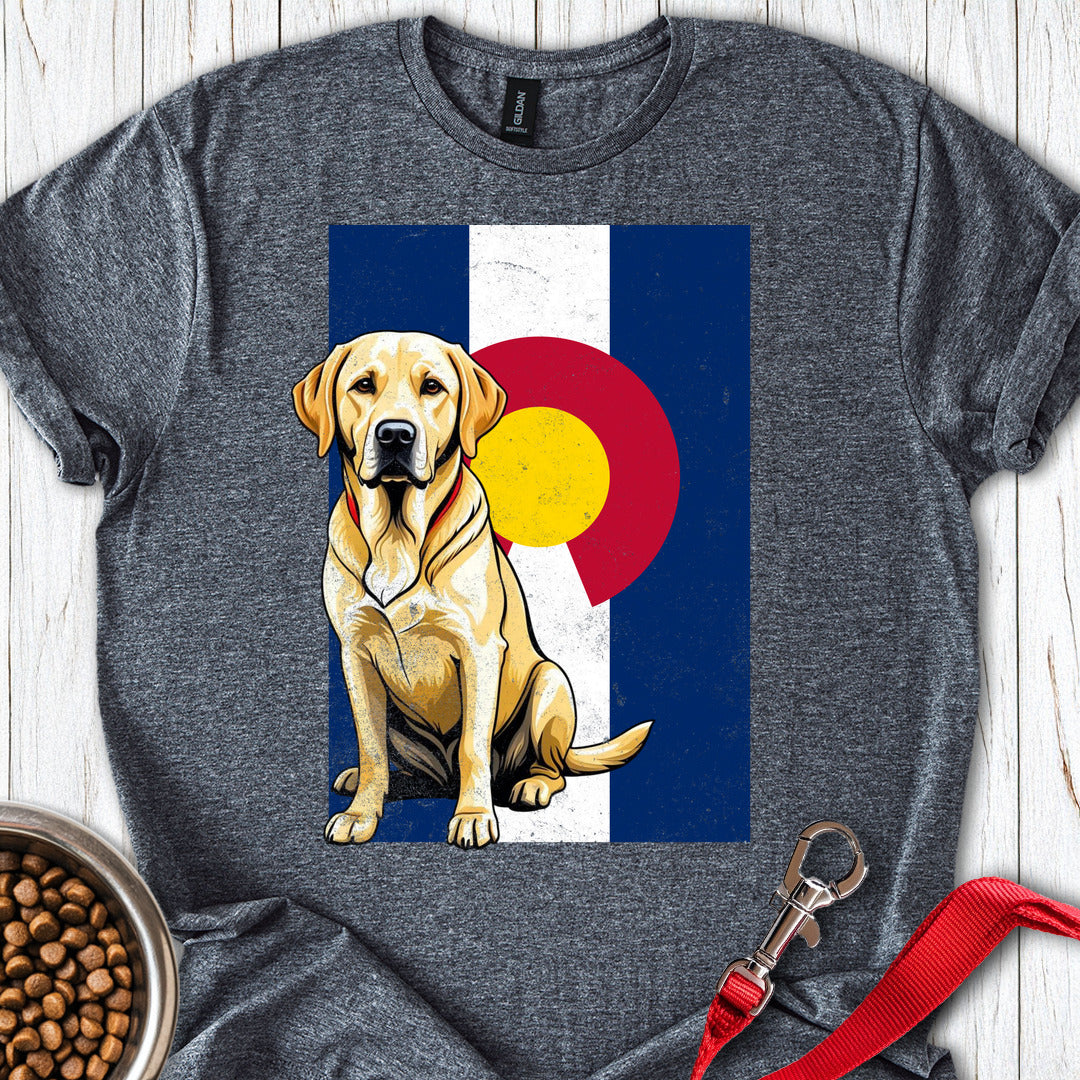 Yellow Labrador Colorado Flag Dark Heather