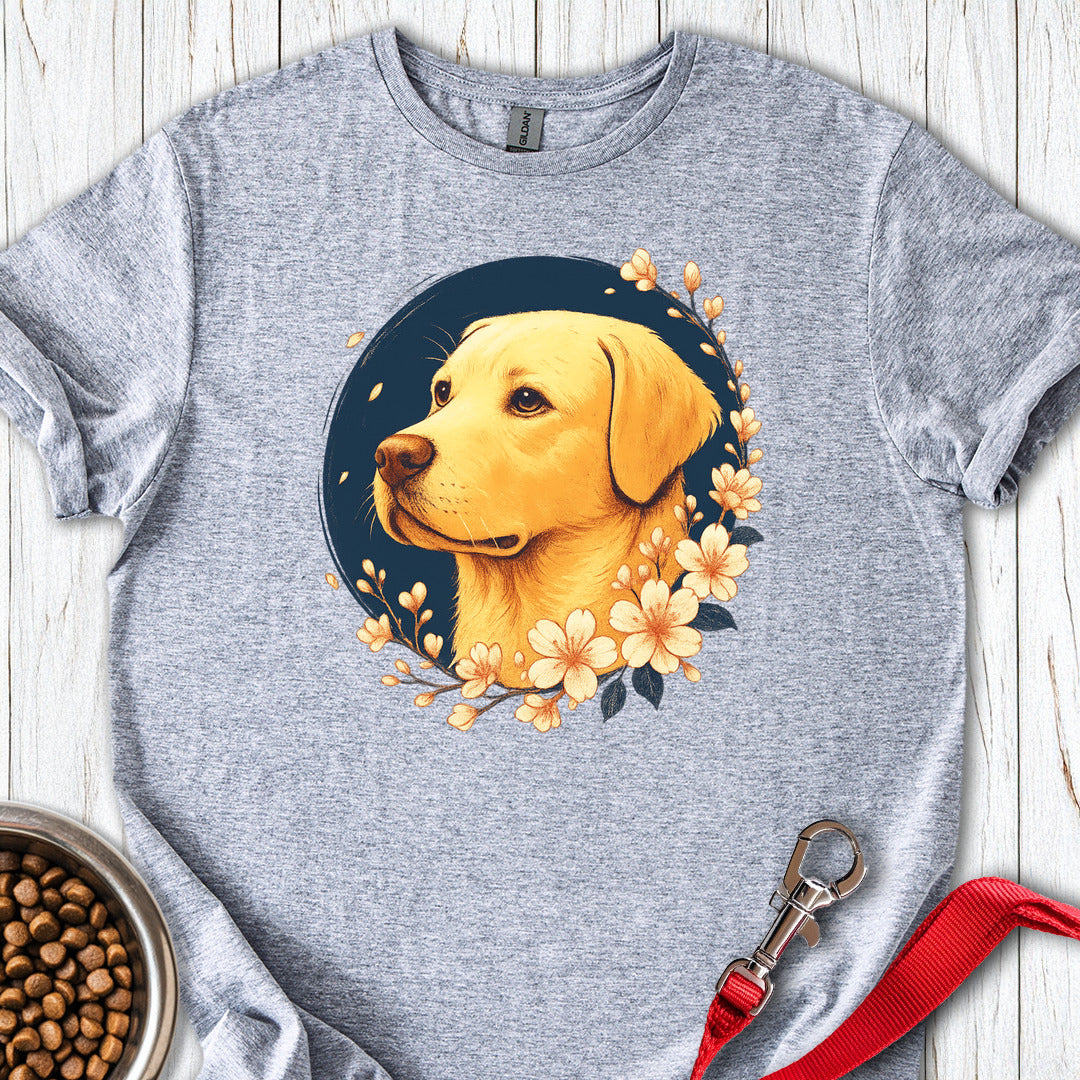 Yellow Labrador Flowers Sport Grey
