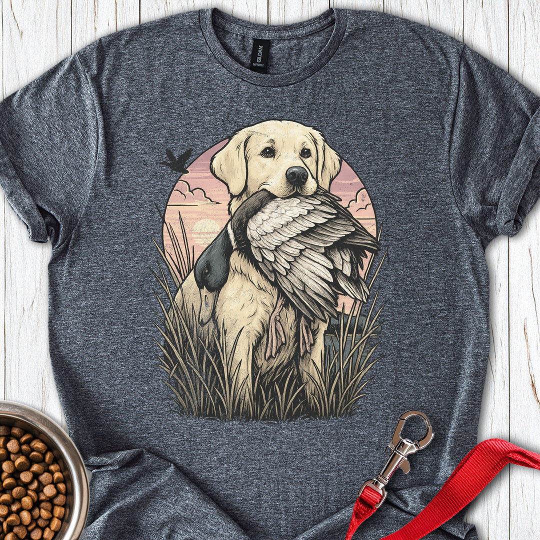 Yellow Labrador Hunting Dark Heather