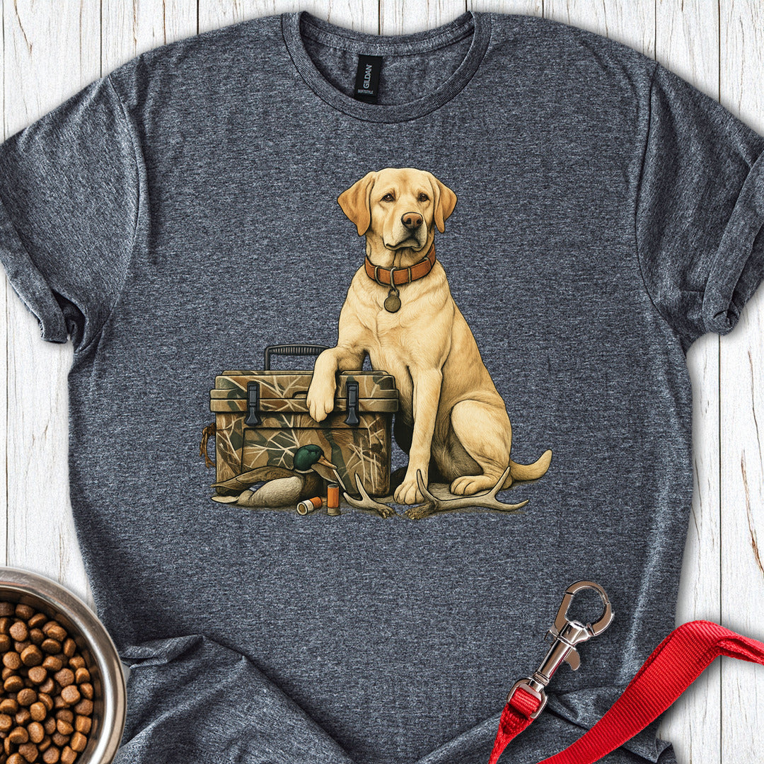 Yellow Labrador Hunting Dark Heather