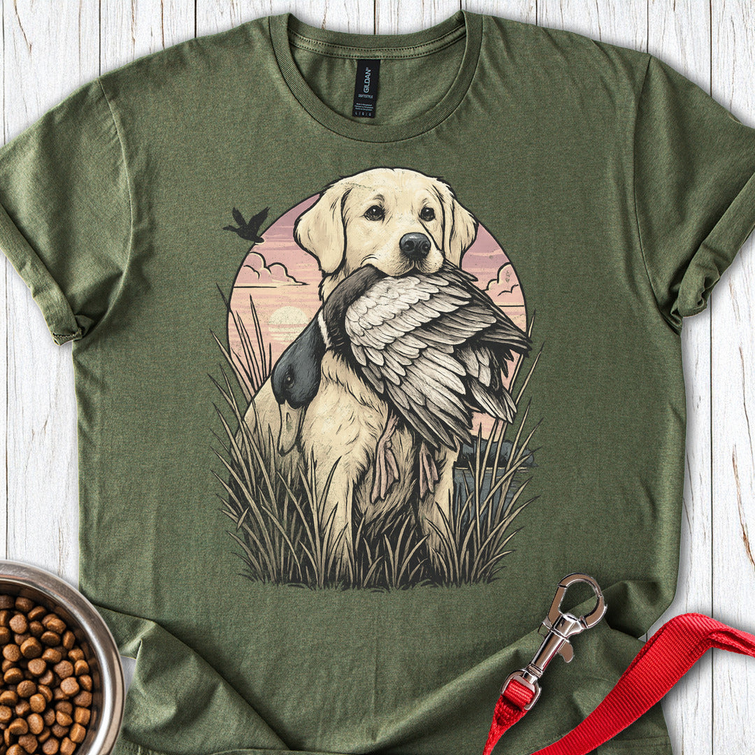 Yellow Labrador Hunting Military Green