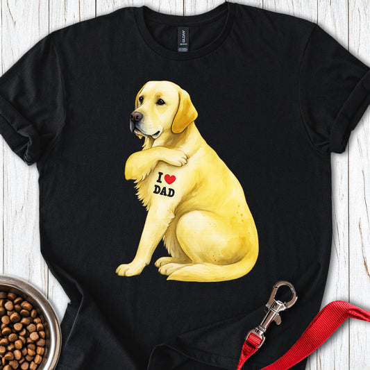 Yellow Labrador I Love Dad Black
