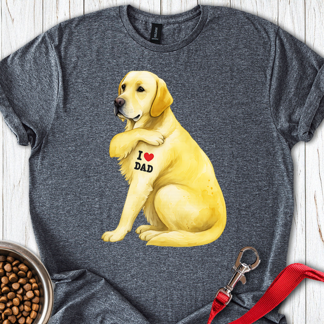 Yellow Labrador I Love Dad Dark Heather