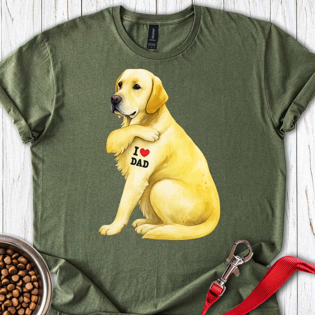 Yellow Labrador I Love Dad Military Green