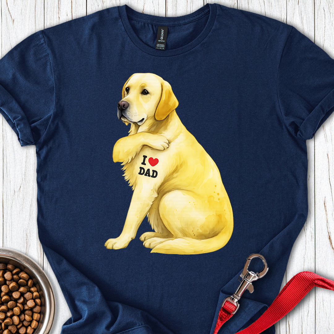 Yellow Labrador I Love Dad Navy