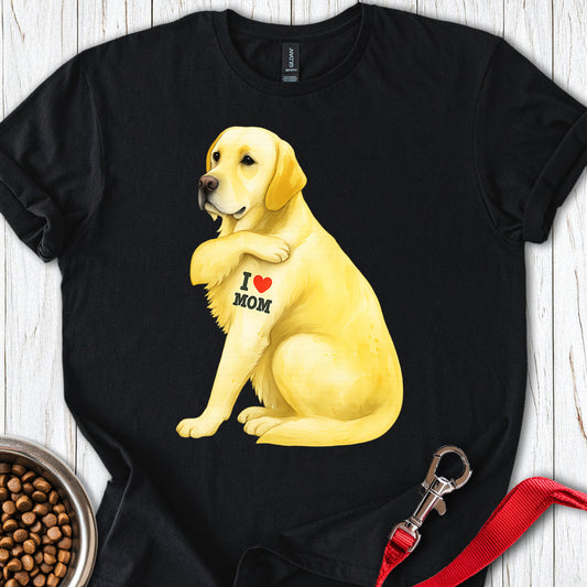 Yellow Labrador I Love Mom Black