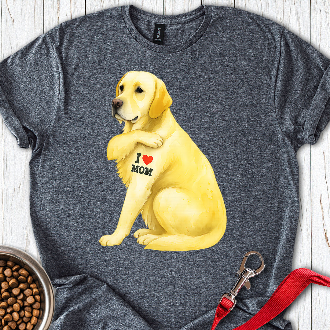 Yellow Labrador I Love Mom Dark Heather