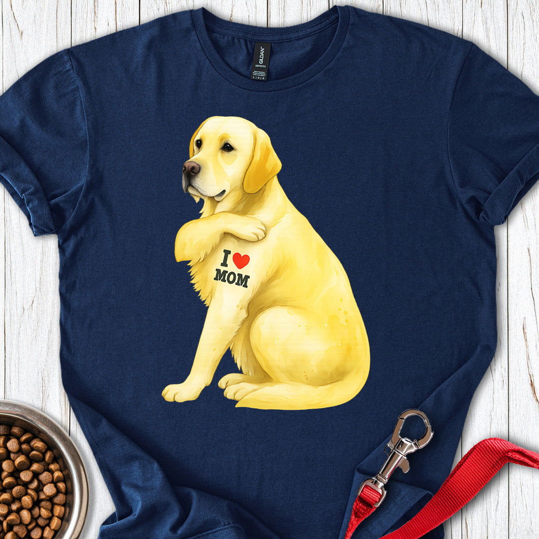 Yellow Labrador I Love Mom Navy