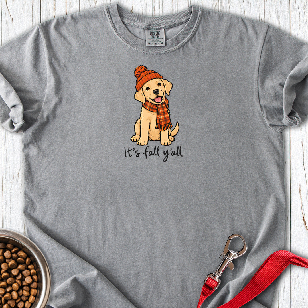 Yellow Labrador It's Fall Y'all Premium Tee — Grey