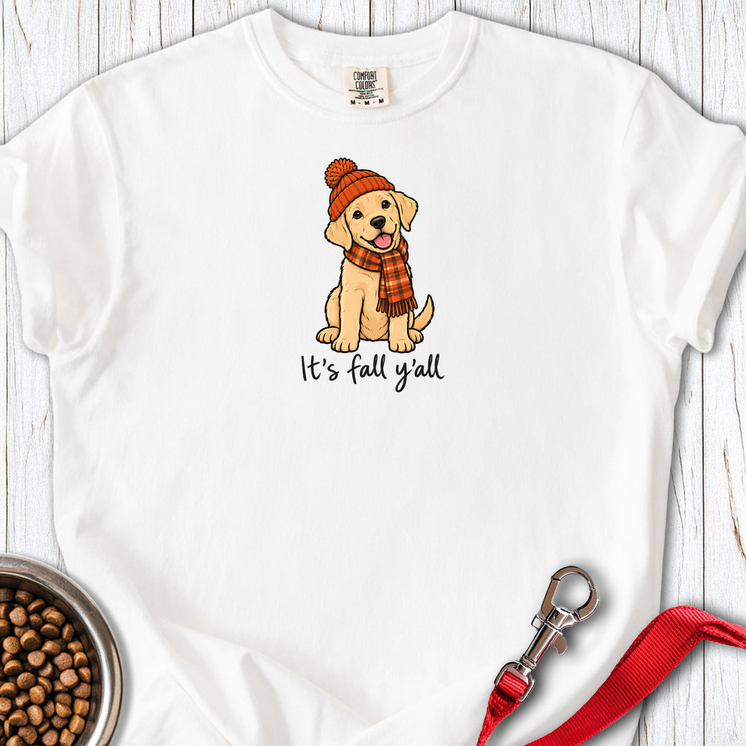 Yellow Labrador It's Fall Y'all Premium Tee — White