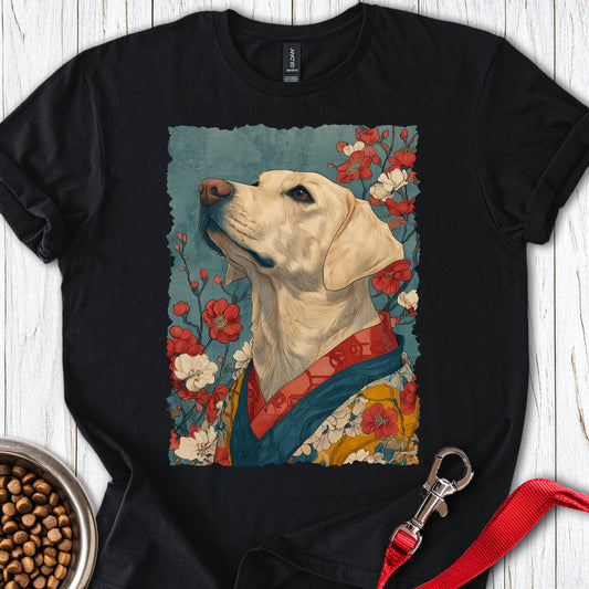 Yellow Labrador Japanese Art Black