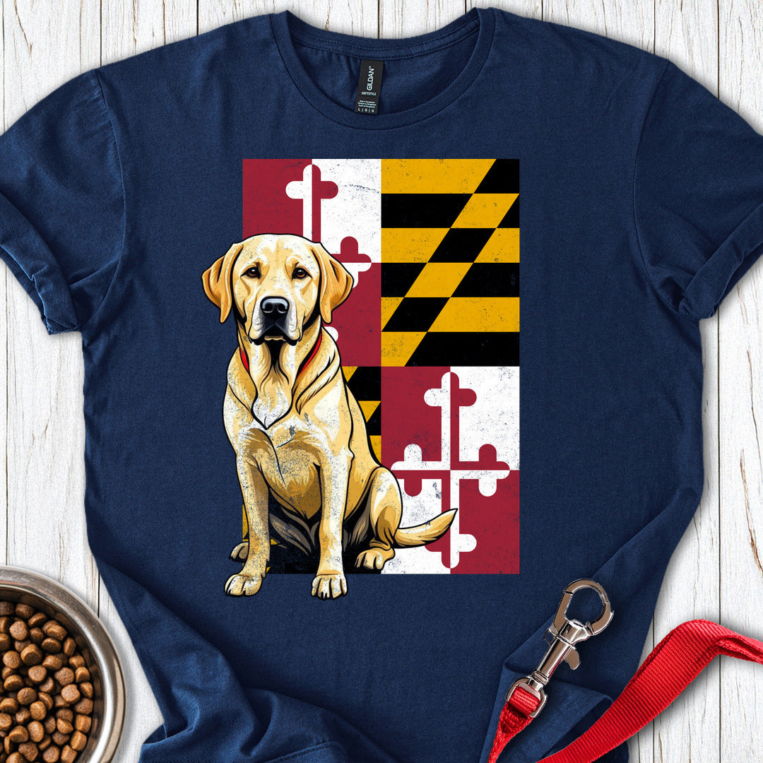 Yellow Labrador Maryland Flag Navy