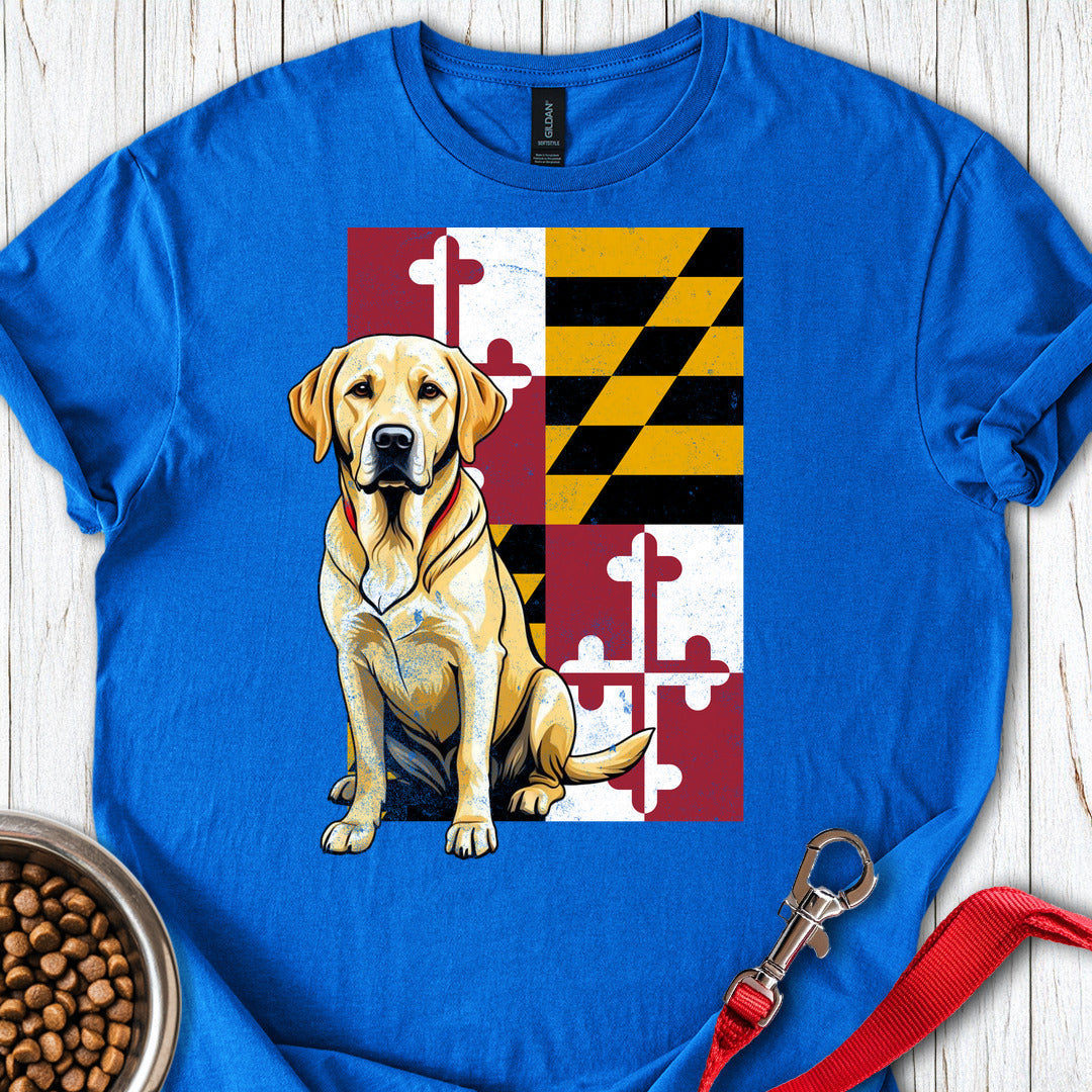 Yellow Labrador Maryland Flag Royal