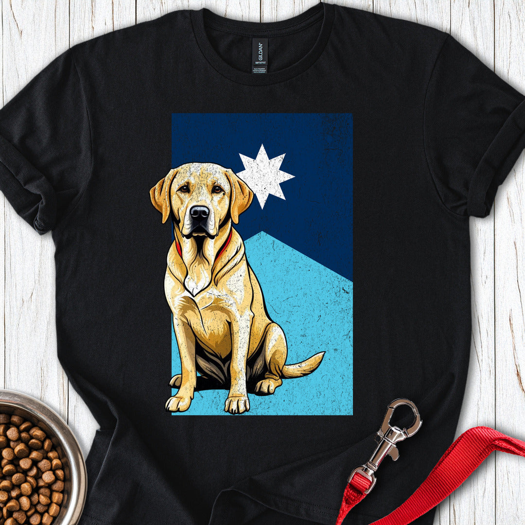 Yellow Labrador Minnesota Flag Black