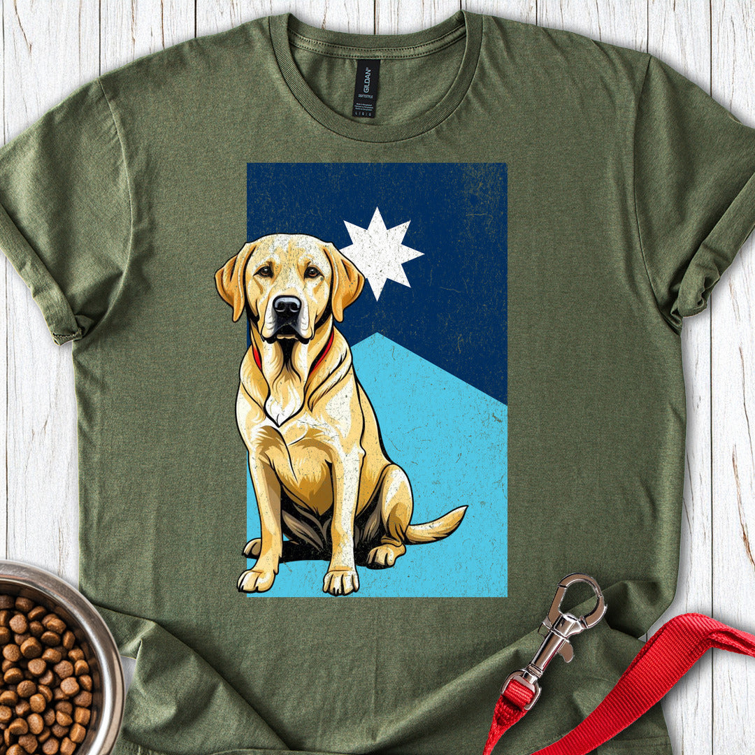 Yellow Labrador Minnesota Flag Military Green
