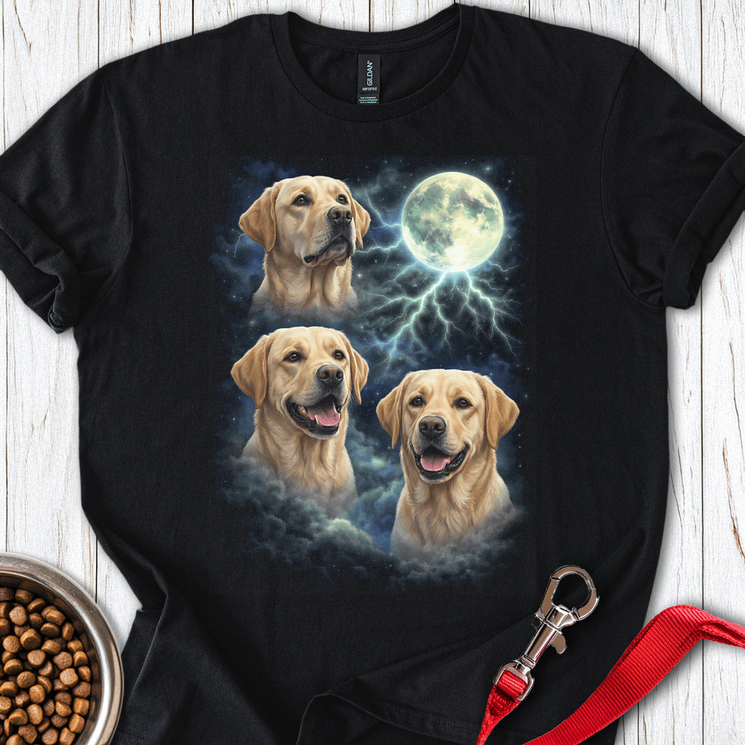 Yellow Labrador Moon Retro Black