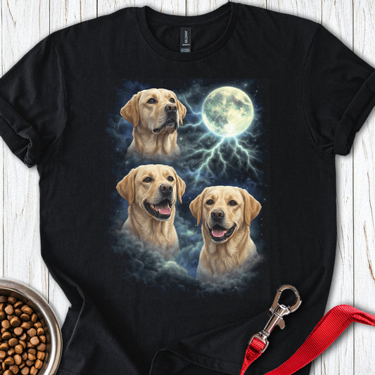Yellow Labrador Moon Retro Black