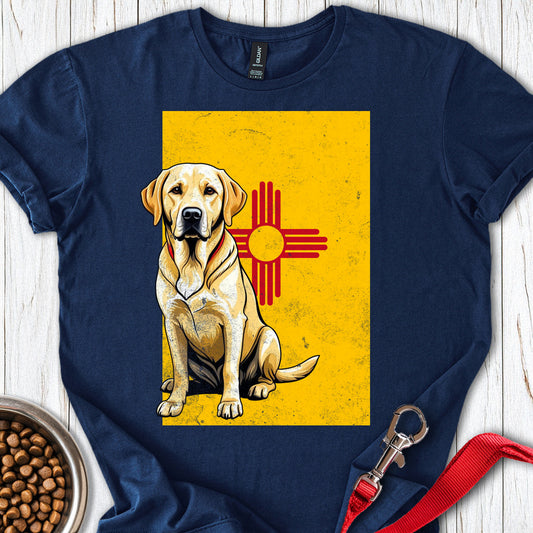 Yellow Labrador New Mexico Flag Navy