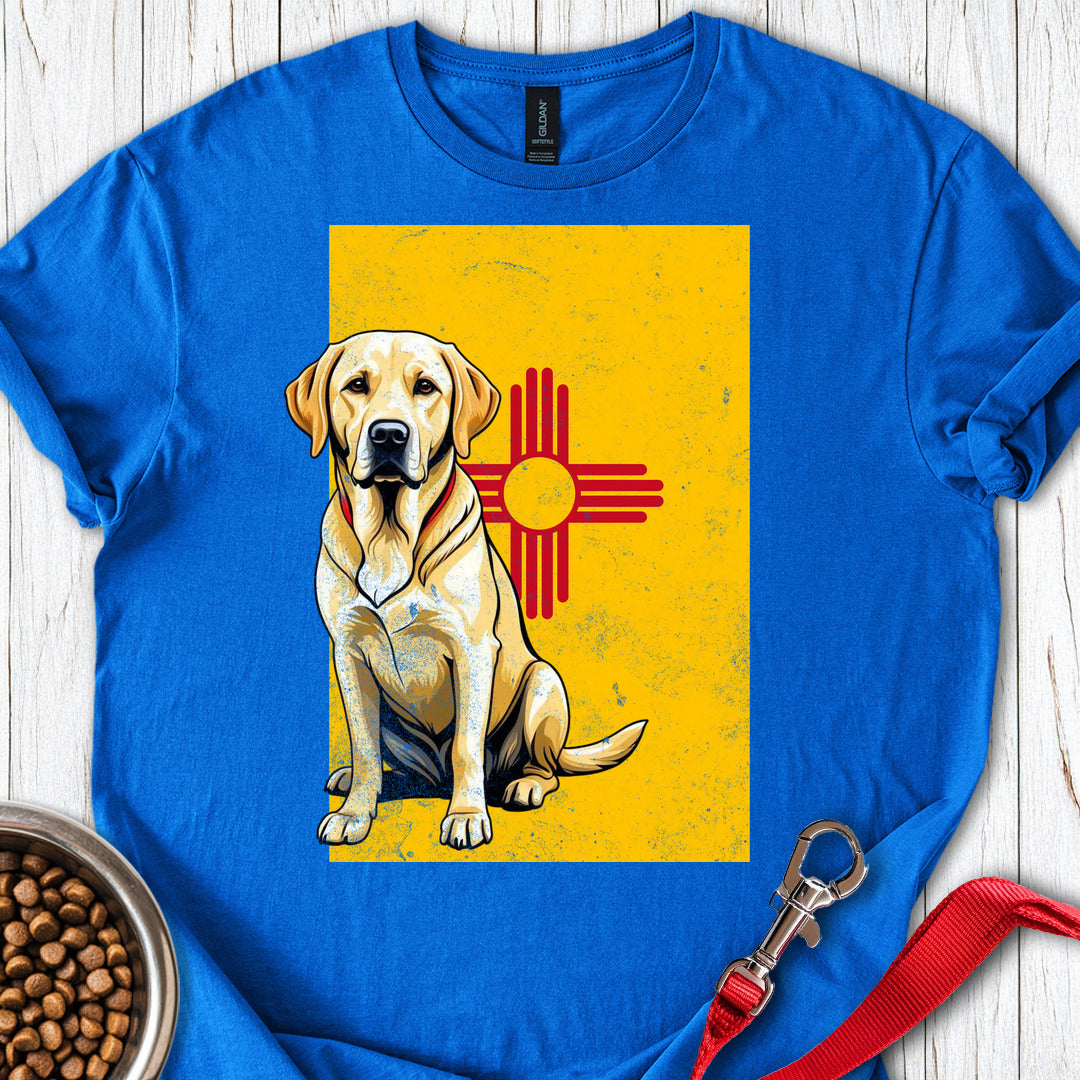 Yellow Labrador New Mexico Flag Royal