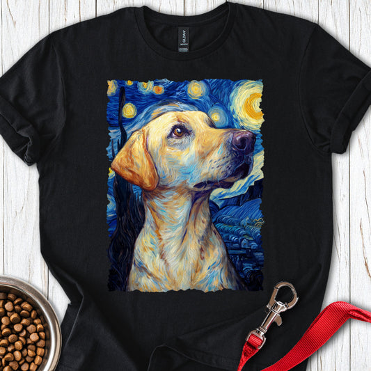 Yellow Labrador Starry Night Black