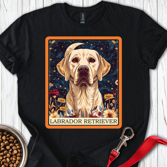 Yellow Labrador Tarot Card Black